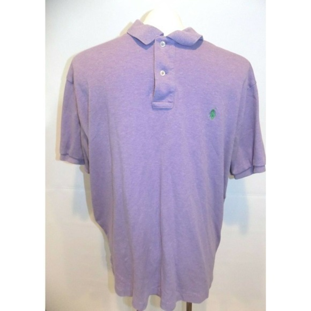 Polo Ralph Lauren Mens Large Purple Heather Short Sleeve‎ Pony Logo Polo Shirt